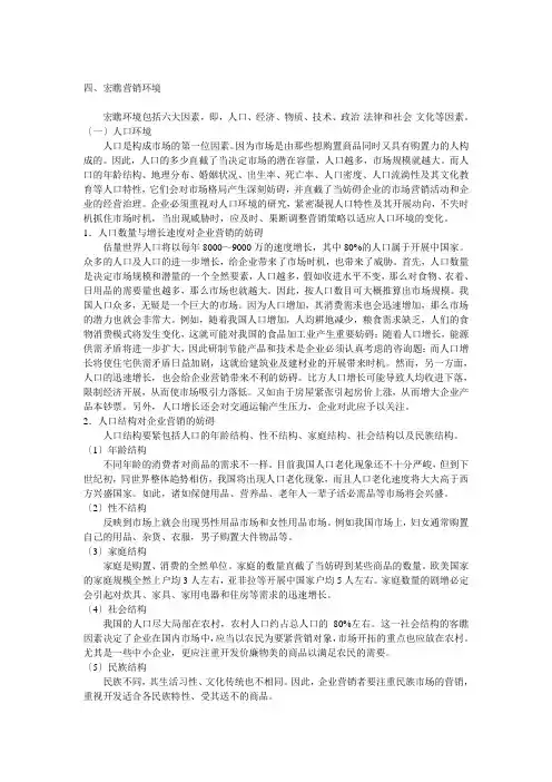 宏观营销环境分析