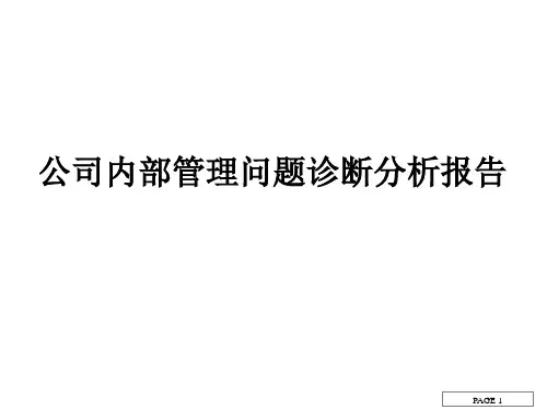 【管理精品】公司内部管理问题诊断分析报告