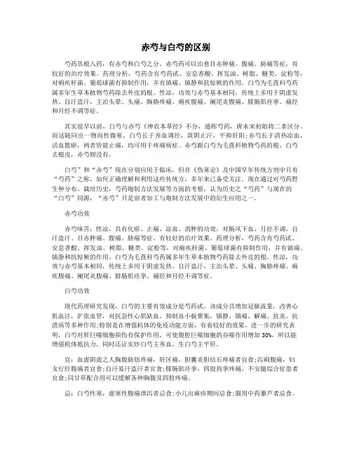 赤芍与白芍的区别