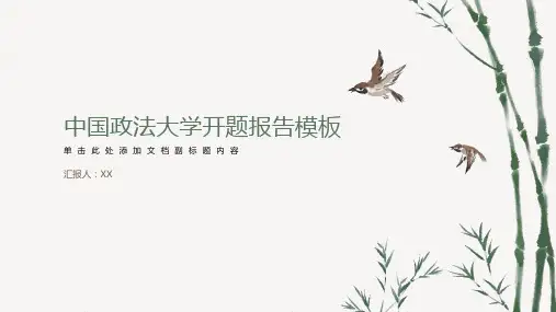 中国政法大学开题报告模板
