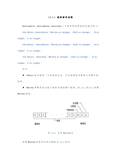 VB学习资料__第十二章 响应鼠标和键盘事件
