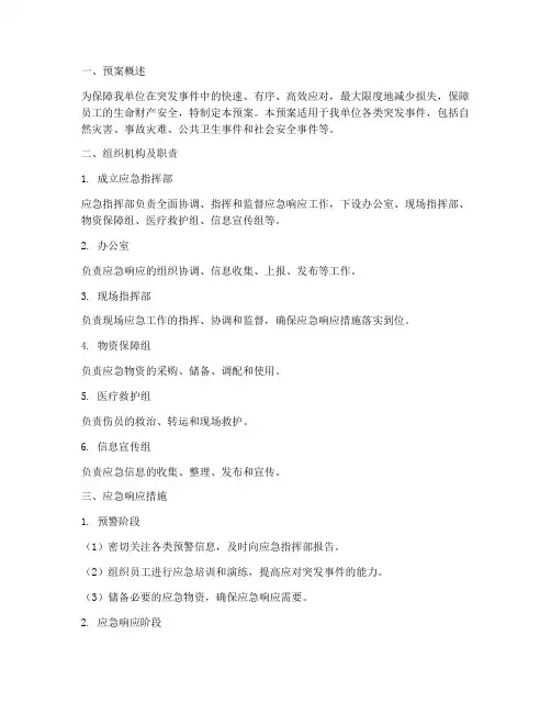 应急响应预案及措施