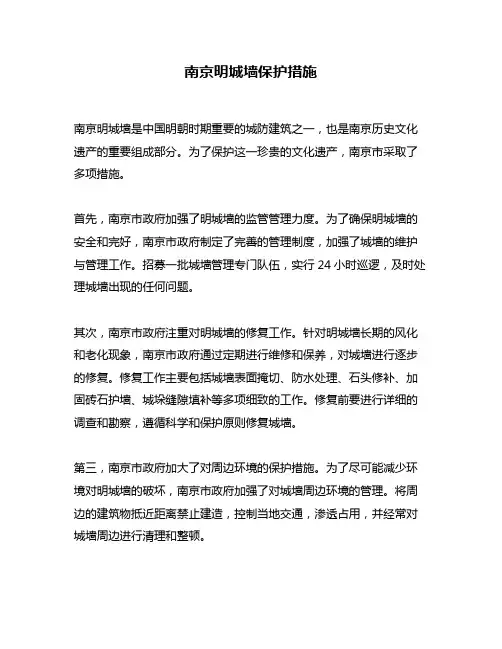 南京明城墙保护措施