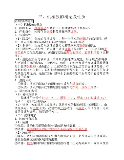 三、机械波的概念