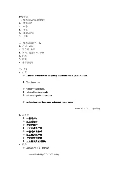 雅思语法 精品