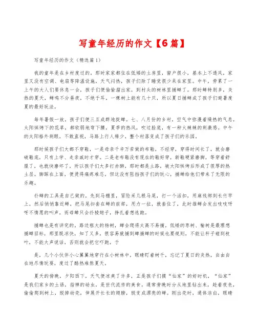 写童年经历的作文【6篇】