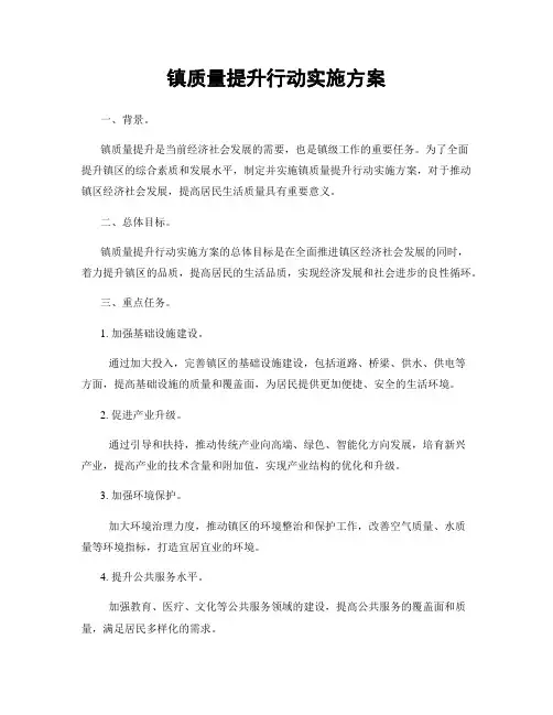 镇质量提升行动实施方案