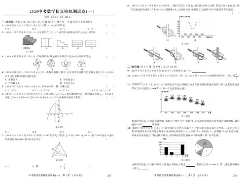 2020年中考数学仿真模拟测试卷(一)