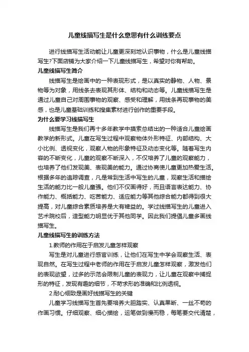 儿童线描写生是什么意思有什么训练要点