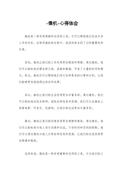 -微机-心得体会