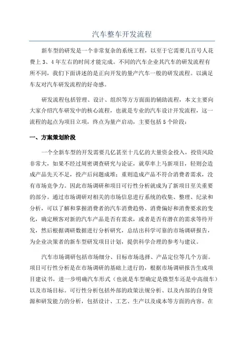 汽车整车开发流程