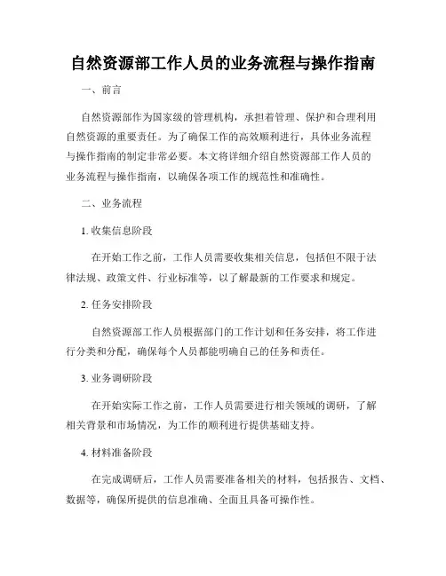 自然资源部工作人员的业务流程与操作指南