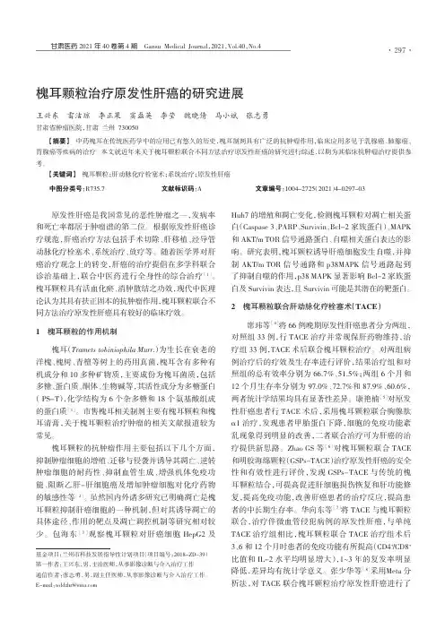 槐耳颗粒治疗原发性肝癌的研究进展