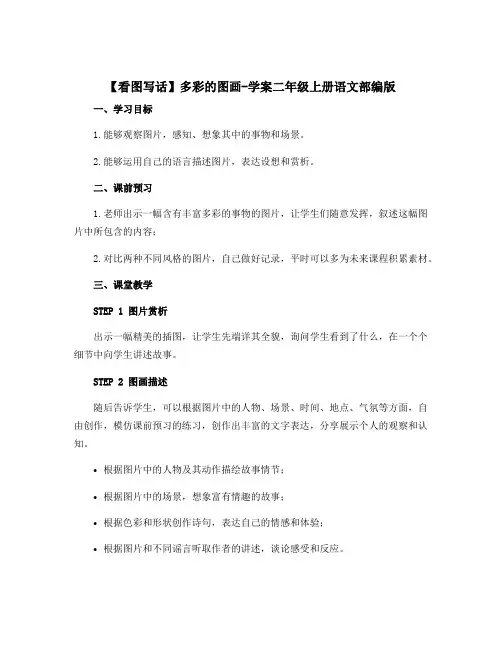 【看图写话】多彩的图画-〔学案〕二年级上册语文部编版