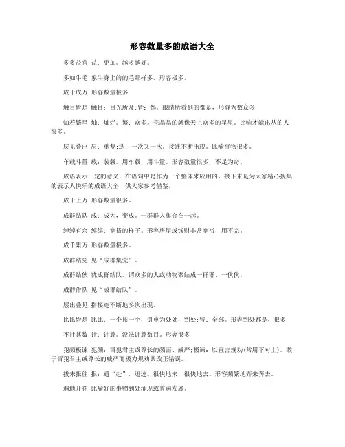 形容数量多的成语大全