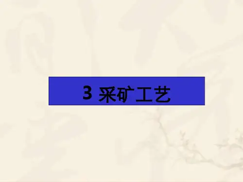 采矿工艺、采矿方法