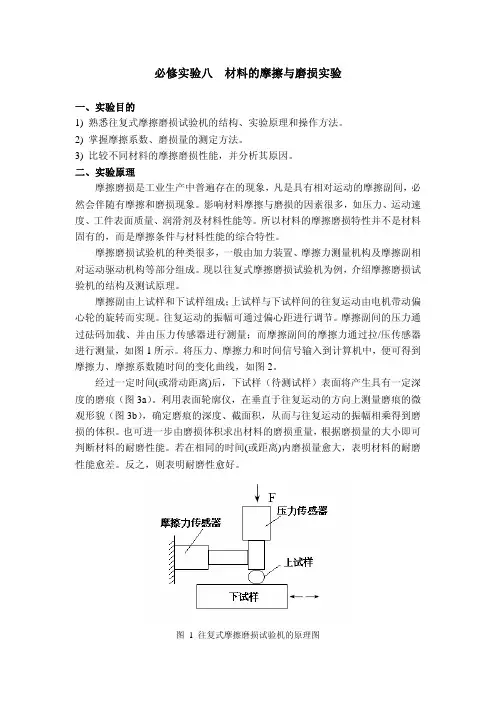 必修实验八材料的摩擦与磨损实验