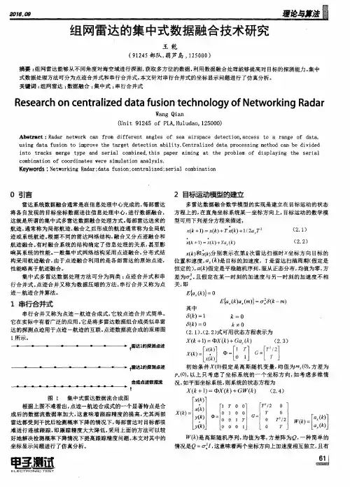组网雷达的集中式数据融合技术研究