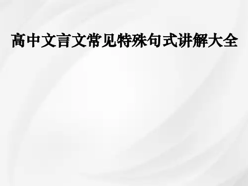 2025届高考专题复习：文言文特殊句式大全