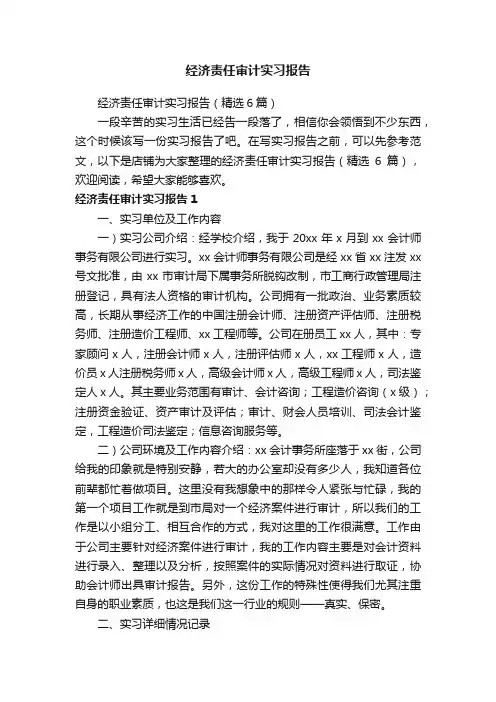 经济责任审计实习报告