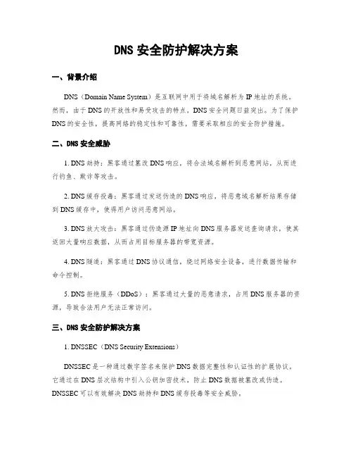 DNS安全防护解决方案