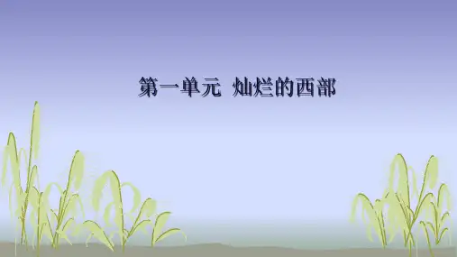 冀少版初中初二八年级下册音乐(简谱)灿烂的西部_课件1