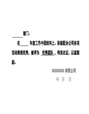优秀员工、管理者、部门团队荣誉证书模版