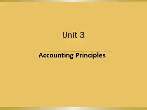 大学课程《会计英语》PPT课件：Chapter 1 Unit 3