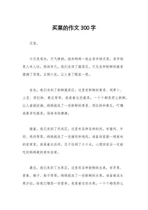 买菜的作文300字