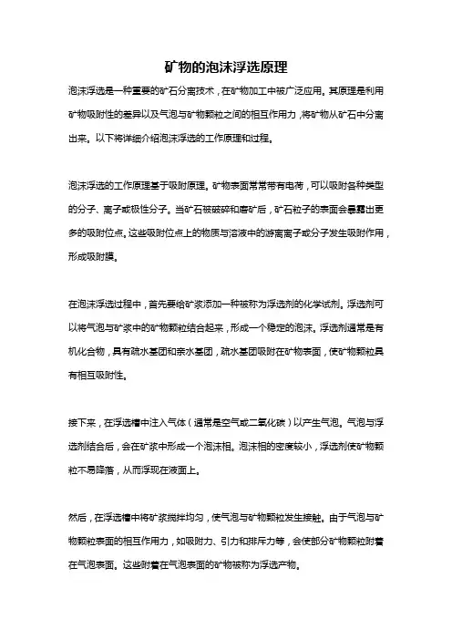 矿物的泡沫浮选原理