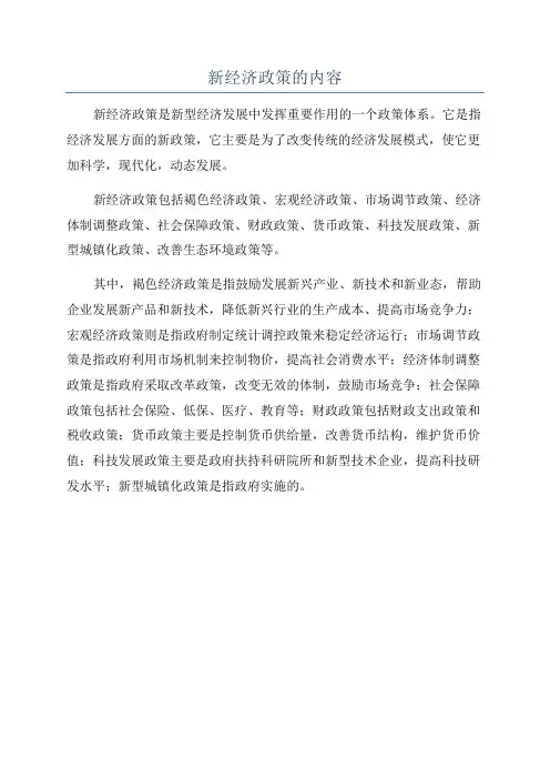新经济政策的内容