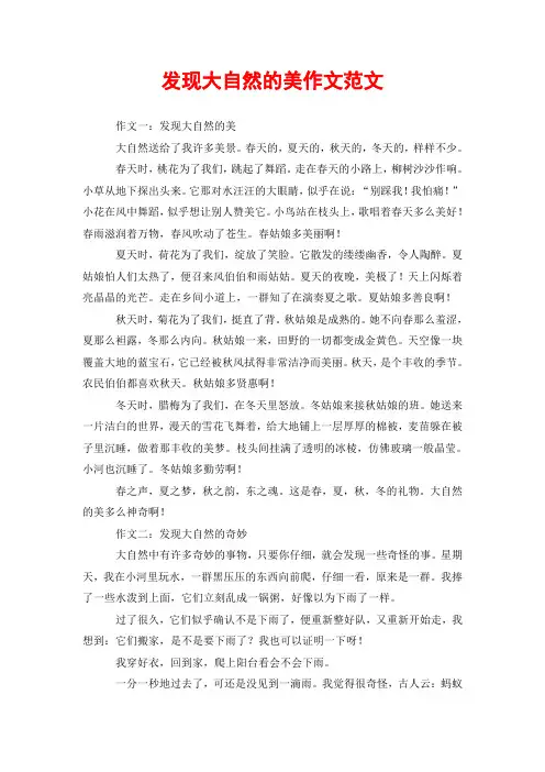 发现大自然的美作文范文