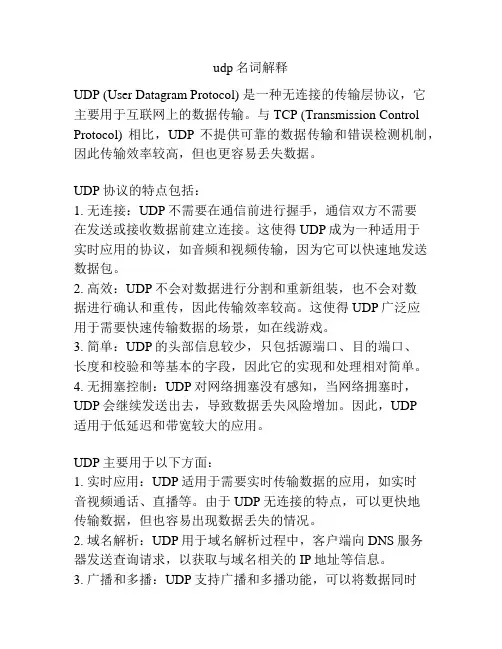udp名词解释