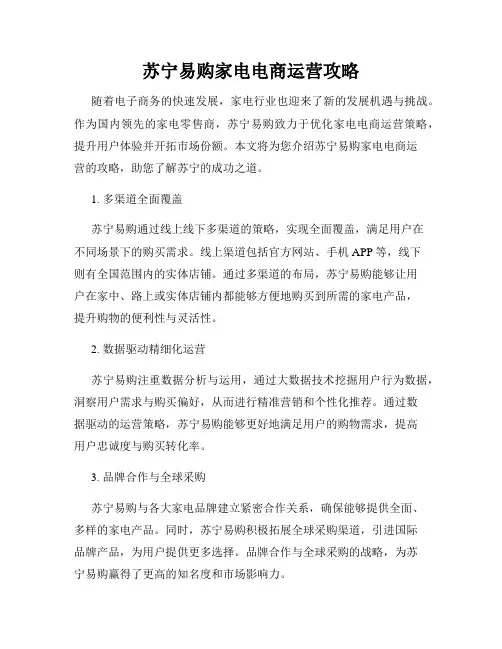 苏宁易购家电电商运营攻略