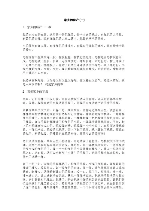 家乡的特产