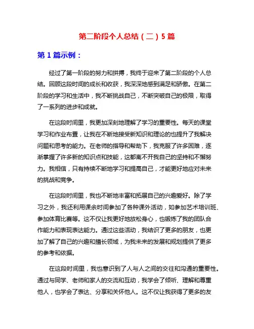 第二阶段个人总结(二)5篇