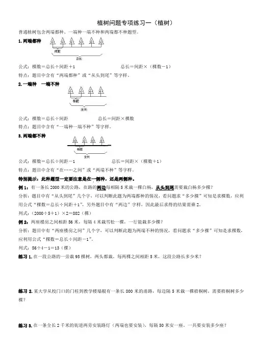 1植树问题专项训练
