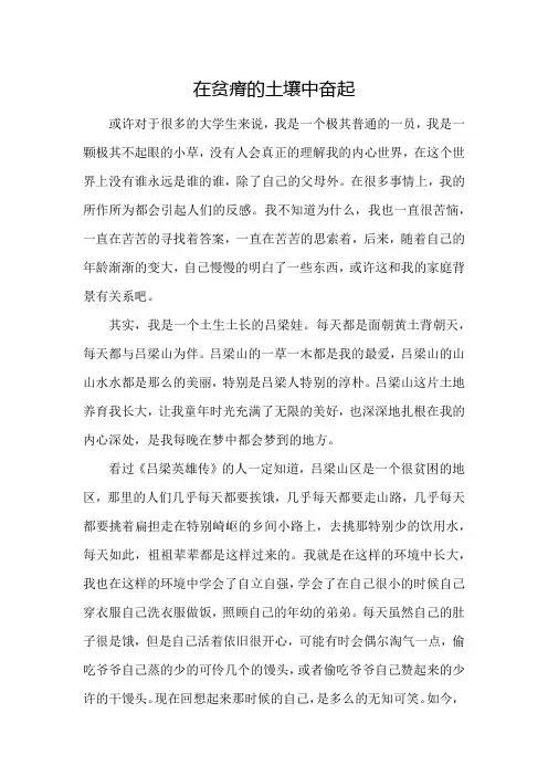 在贫瘠的土地上奋起