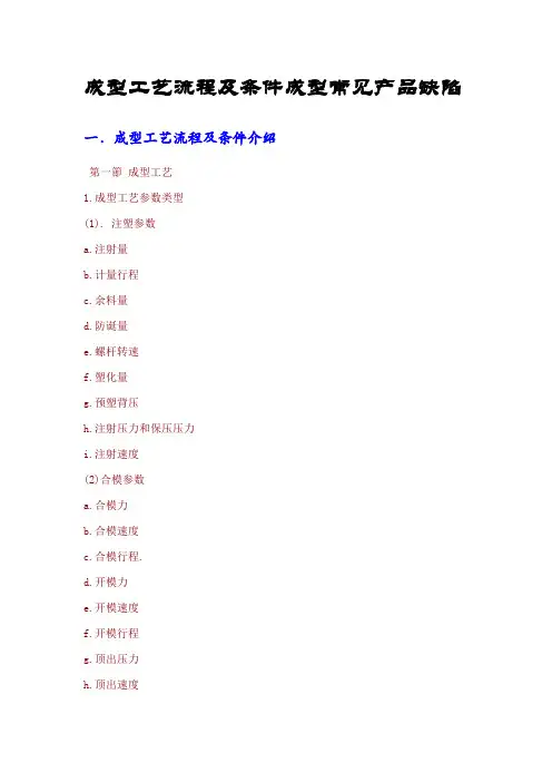 成型工艺流程及条件介绍