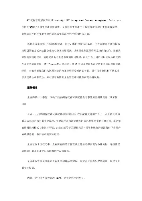 HP业务流程管理(BPM)解决方案