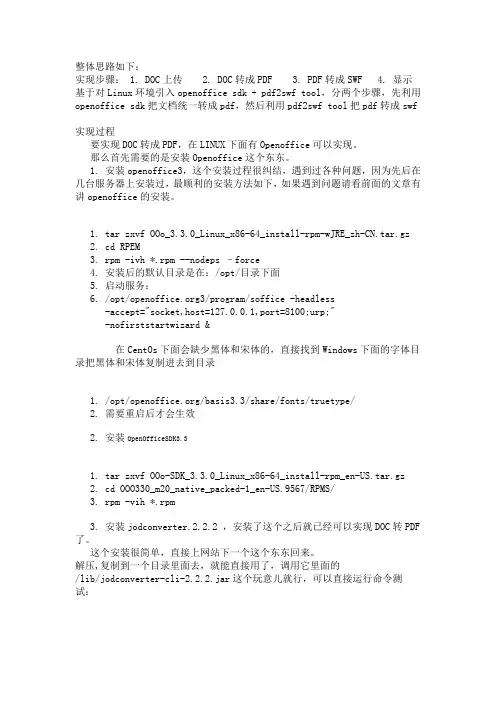 linux下doc2pdf