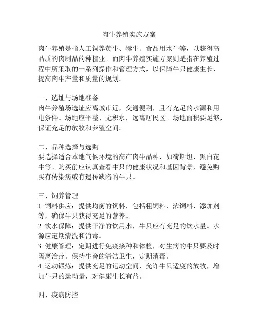 肉牛养殖实施方案