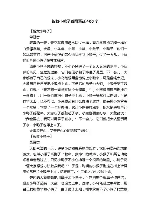 智救小鸭子看图写话400字