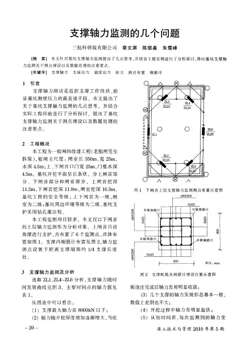 支撑轴力监测的几个问题