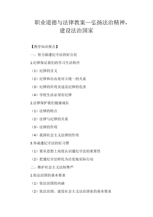 职业道德与法律教案