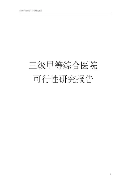 (实用文档)三级甲等综合医院可行性研究报告