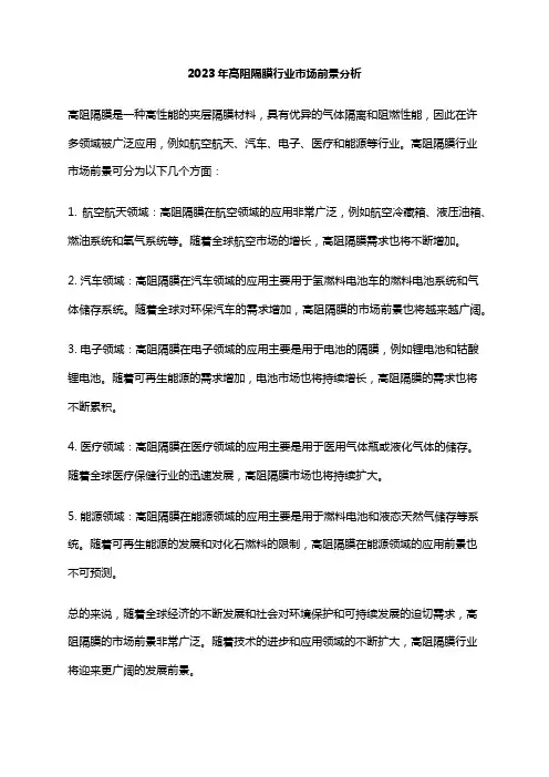 2023年高阻隔膜行业市场前景分析