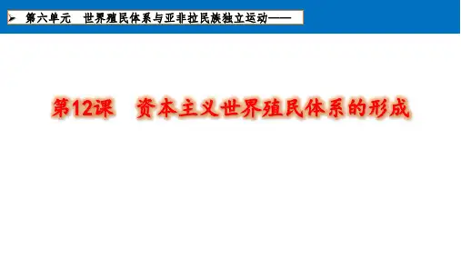 资本主义世界殖民体系的形成