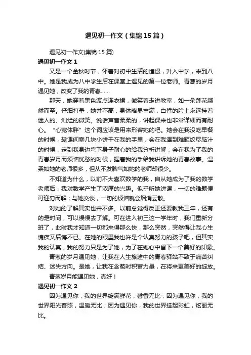 遇见初一作文（集锦15篇）