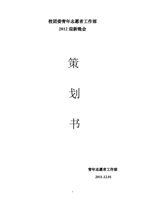 青年志愿者---“庆元旦晚会”-------策划书....doc